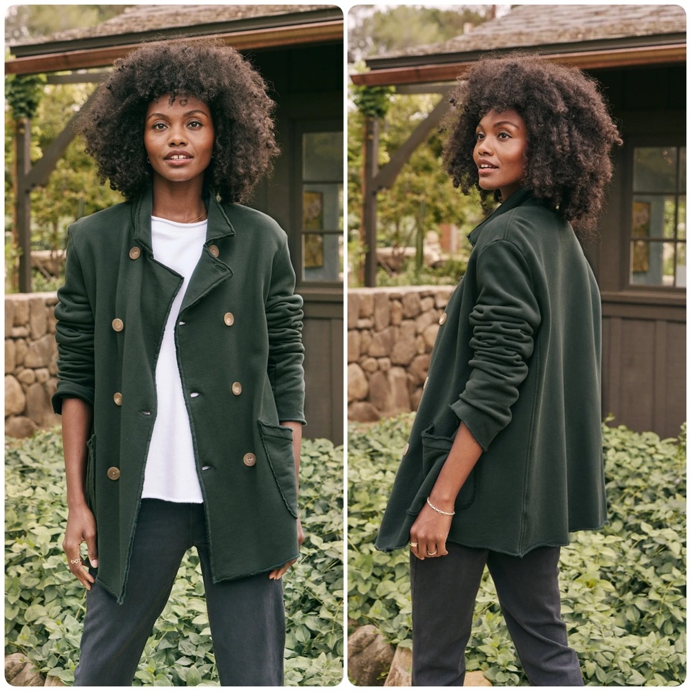 Frank & Eileen Belfast Triple Fleece Sweatshirt Peacoat Evergreen Size XS